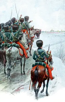 Napoleon's Grande Armee catching sight of Moscow, 1812 (late 19th century)