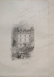Napoleon's Logement, Quai Conti, 1836. Creator: John Horsburgh (British, 1791-1869)