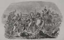 Napoleon wounded in front of Regensburg, 1856. Creator: John Quartley