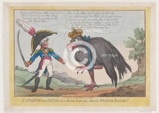 Napoleon The Little in a Rage with His Great French Eagle!!, September 20, 1808., September 20, 1808 Creator: Thomas Rowlandson.