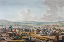 Napoleon visiting the siege works at Danzig led by Marshal Lefebvre, 9th May 1807. Creator: Francois Jacques Dequevauviller