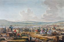 Napoleon visiting the siege works at Danzig led by Marshal Lefebvre, 9th May 1807. Creator: Francois Jacques Dequevauviller