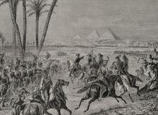 Napoleonic Wars: Battle of the Pyramids (21 July 1798), 1879. Creator: Adolphe François Pannemaker