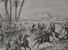 Napoleonic Wars: Battle of the Pyramids (21 July 1798), 1879. Creator: Adolphe François Pannemaker