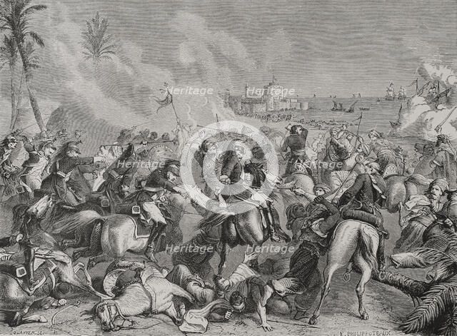 Napoleonic Wars: Battle of Abukir, (25 July 1799), 1879. Creator: Octave Jahyer.