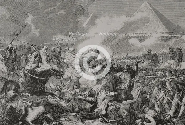 Napoleonic Wars: Charge of the Mamluks, Battle of the Pyramids (21 July 1798), 1879.  Creator: Auguste Pontenier.