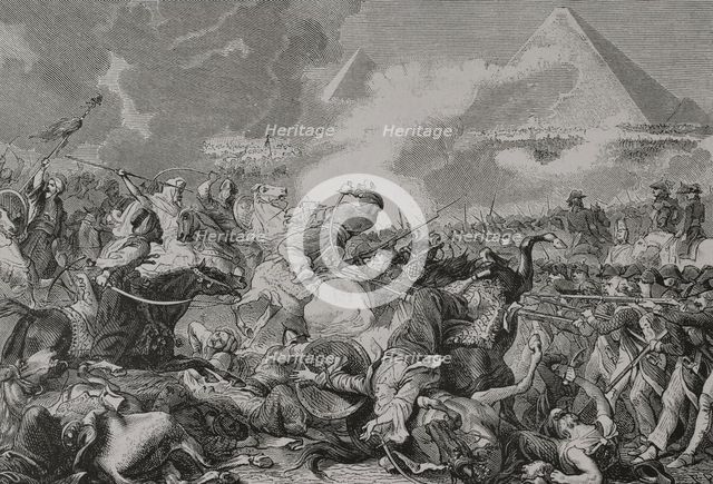 Napoleonic Wars: Charge of the Mamluks, Battle of the Pyramids (21 July 1798), 1879.  Creator: Auguste Pontenier.