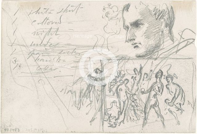 Napoleonic Head and Judgment of Paris [verso], c. 1871-1872. Creator: John Singer Sargent.