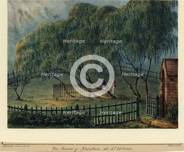Napoleon's Burial Place on St. Helena, c. 1826. Artist: Brunton, Richard, Lieutenant-Colonel (active ca. 1820)