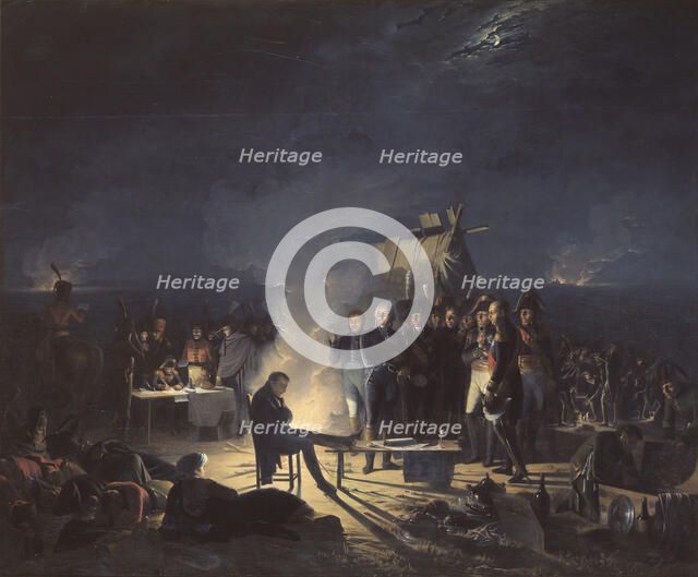 Napoleon's bivouac on the battlefield of Wagram in the night from the 5th to the 6th of July 1809, 1 Creator: Roehn, Adolphe (1780-1867).