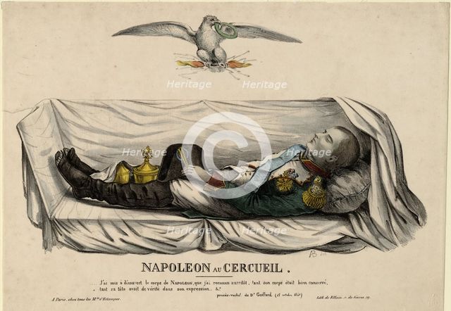 Napoleon's coffin, c. 1840. Artist: Anonymous  
