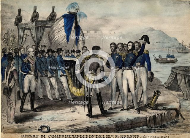 Napoleon's entourage before departure to St. Helena, c. 1840. Artist: Anonymous  