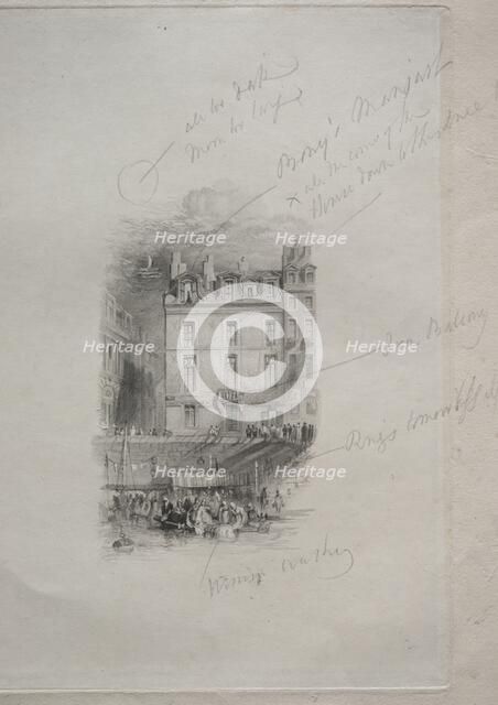 Napoleon's Logement, Quai Conti, 1836. Creator: John Horsburgh (British, 1791-1869).