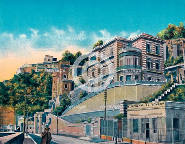 'Napoli - Corso Vittorio Emanuele, Hotel Bertolini E Funicolare Vomero', c1900. Creator: Unknown.