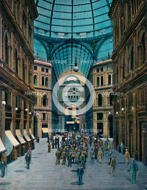'Napoli - Interno Galleria Umberto I', (Interior of Galleria Umberto I), c1900. Creator: Unknown.