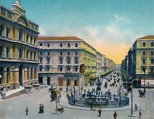 Napoli - Piazza Borsa Con Fountana Medina (Fountain of Neptune), c1900. Creator: Unknown