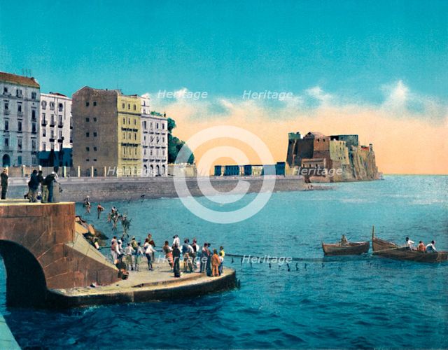 'Napoli - Via Partenope E Castello Dell'Ovo', c1900. Creator: Unknown.