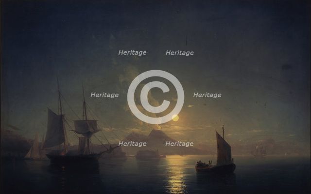 Naples by night, 1850. Artist: Aivazovsky, Ivan Konstantinovich (1817-1900)