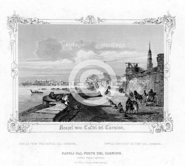 Naples from the Carmine Castle, Italy, 19th century. Artist: J Poppel