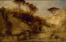 Naples, pins parasols, between 1850 and 1862. Creator: Felix Francois Georges Philibert Ziem