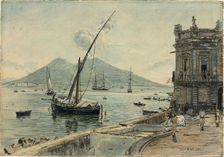 Naples with Mt. Vesuvius, 1835. Creator: Rudolf von Alt