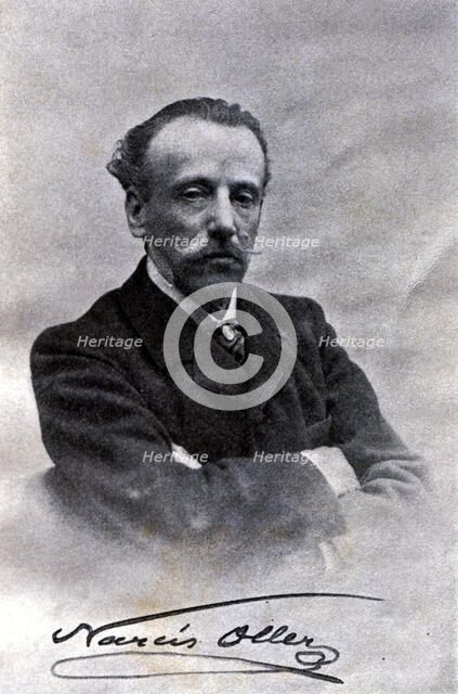 Narcís Oller i Moragas (1846 - 1930), Spanish novelist and writer in Catalan, photograph and sign…