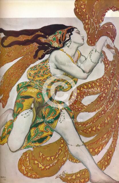 'Narcisse: A Bacchante. Costume design for the dance Narcisse', 1911. Artist: Leon Bakst.
