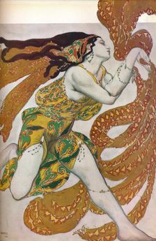 Narcisse: A Bacchante. Costume design for the dance Narcisse 1911. Artist: Leon Bakst