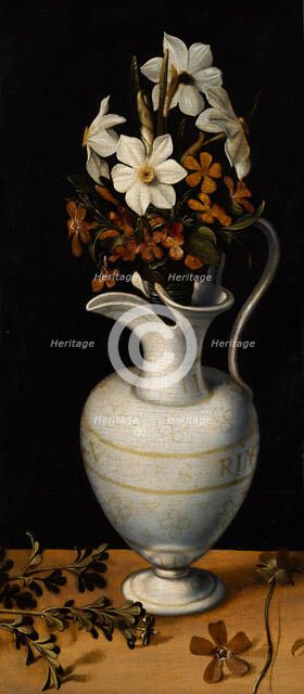 Narcissi, Periwinkle and Violets in a Ewer. Creator: Ludger Tom Ring the Younger.