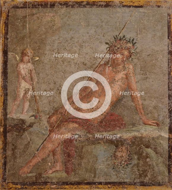 Narcissus, 1st H. 1st cen. AD. Creator: Roman-Pompeian wall painting.