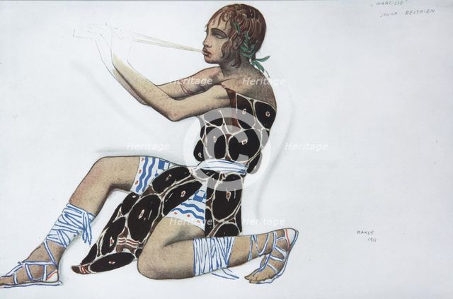 Narcissus. Costume design for the ballet Narcisse by N. Tcherepnin, 1911. Artist: Bakst, Léon (1866-1924)
