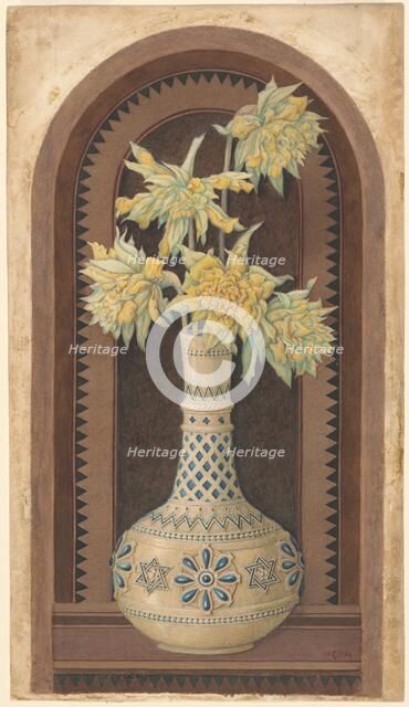 Narcissus in a Blue and White Vase, 1864. Creator: Edward John Poynter.