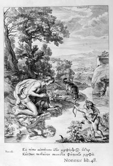 Narcissus in love with his own reflection, 1655. Creator: Unknown