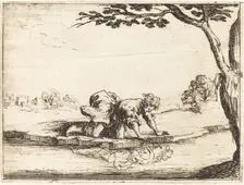 Narcissus Looking in the Water, 1628. Creator: Jacques Callot