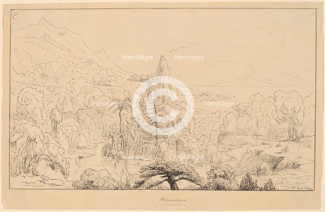 Narcissus [recto], 1828. Creator: Thomas Cole.