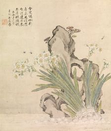 Narcissus, Rock, Bees and Linghzhi, 1891. Creator: Ju Lian