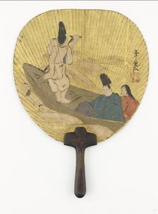 Narihira crossing the Sumida river, Edo period, late 17th-early 18th century. Creator: Ogata Korin