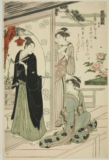 Narihira, from the series "Six Immortal Poets (Rokkasen)", c. 1789/90. Creator: Hosoda Eishi