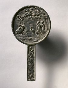 Narrative Mirror with Handle, early 12th Century - mid 14th Century. Creator: Unknown