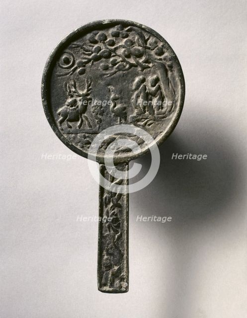 Narrative Mirror with Handle, early 12th Century - mid 14th Century. Creator: Unknown.