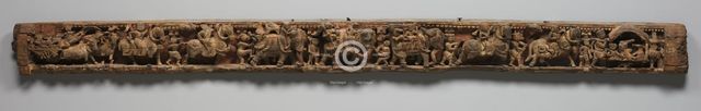 Narrative Frieze: Dignitaries in Palanquin and Bullock Cart - Architrave from a Jain…,1500s-1600s. Creator: Unknown.