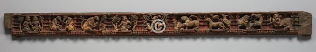 Narrative Frieze: Forest Retreat with Animals - Architrave from a Jain Temple, 1500s-1600s. Creator: Unknown.