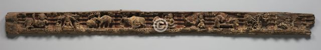 Narrative Frieze: Life of a Hermit in Forest Retreat Architrave from a Jain Temple, 1500s-1600s. Creator: Unknown.