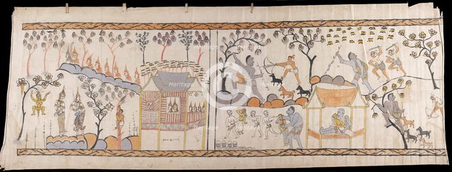 Narrative Scroll: Vessantara Jataka, 1st half 20th century. Creator: Unknown.
