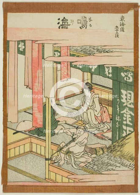 Narumi, from the series "Fifty-three Stations of the Tokaido (Tokaido gojusan tsugi)", Japan, c.1806 Creator: Hokusai.