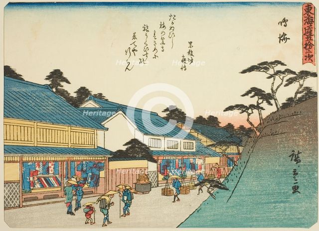Narumi, from the series "Fifty-three Stations of the Tokaido (Tokaido gojusan tsugi)..., c. 1837/42. Creator: Ando Hiroshige.