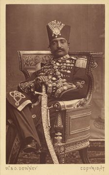 Nasar al-Din Shah Qajar, about 1865. Creator: W&D Downey