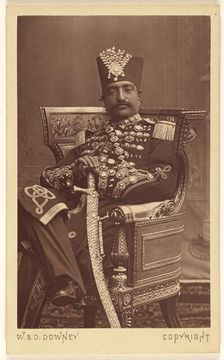 Nasar al-Din Shah Qajar, about 1865. Creator: W&D Downey