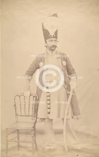 Naser al-Din Shah, ca. 1852-55. Creator: Luigi Pesce.