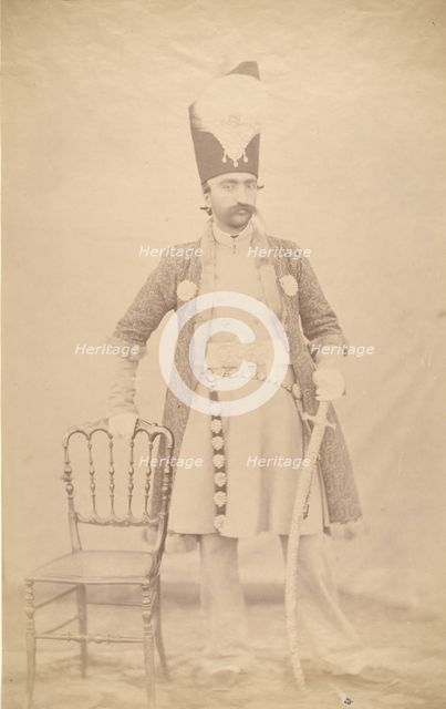 Naser al-Din Shah, ca. 1852-55. Creator: Luigi Pesce.